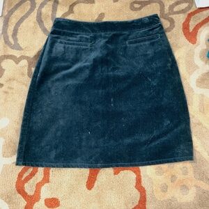 J. Crew Women's Green Velvet Mini Skirt